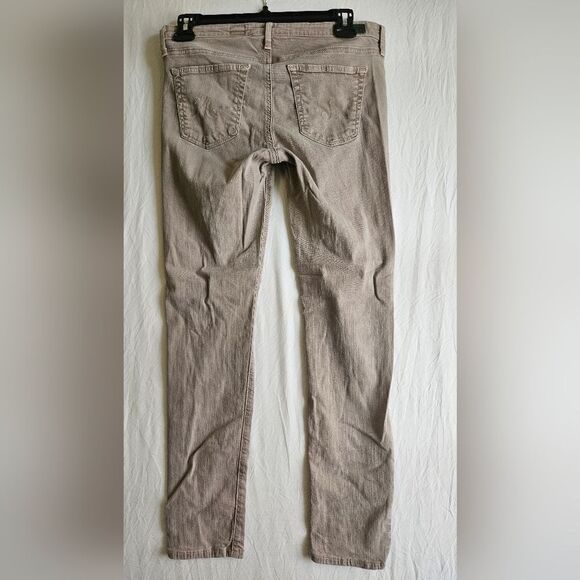 AG Adriano Goldschmied Jeans Womens 28R (30x27.5) Tan Stevie Ankle Slim Soft GUC - Picture 10 of 11